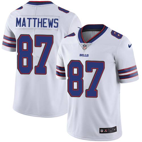 Nike Bills #87 Jordan Matthews White Men's Stitched NFL Vapor Untouchable Limited Jersey